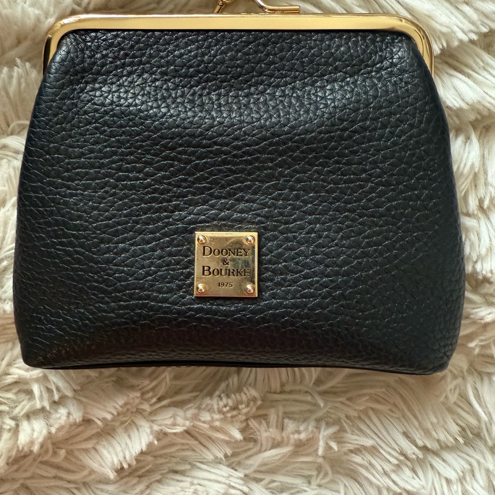 Dooney & Bourke Black Leather Cosmetic Bag